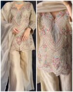 Premium Gold Crush Tissue Silk Suit - Image 2