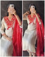Premium Tissue Silk Bandhej Suit