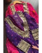 3-Piece Bustier Chiffon Set - Purple - Image 2