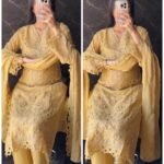Premium Pakistani lazer Cut Suit - Golden Yellow