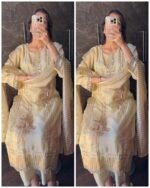Premium ivory Gold Tissue Suit