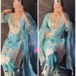 Premium Cotton Pakistani Suit with Mirror Detailing - Blue