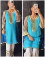 Kareena Easy Breezy Cotton Coord -BLUE - Image 4
