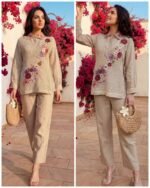 Premium Jute Coverup Coord with Appliqué 3D Flowers - Image 2