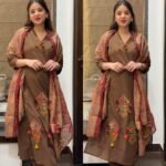 Premium Cotton Ajrakh Suit - Brown