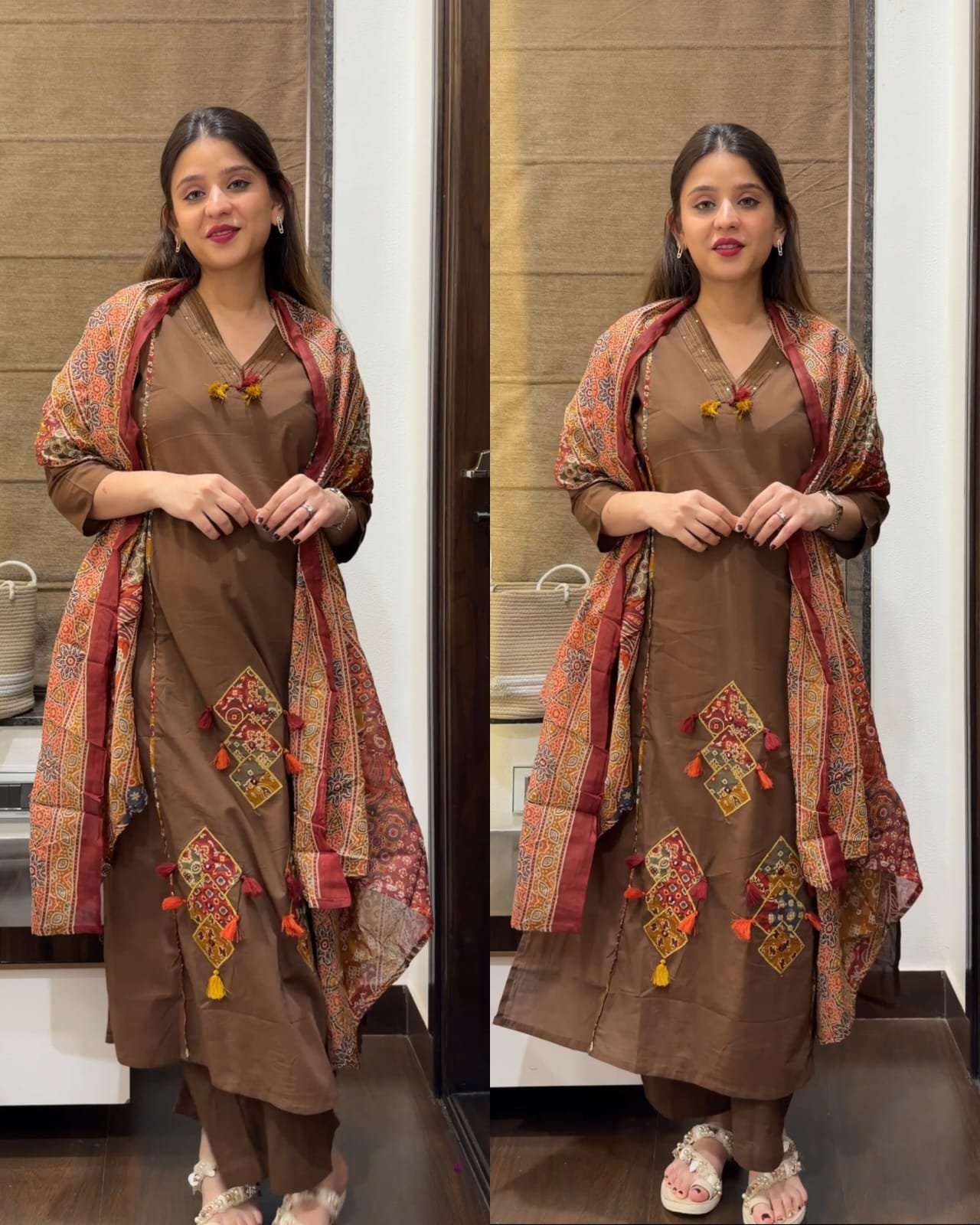 WhatsApp-Image-2026-03-18-at-11.50.18.jpeg Premium Cotton Ajrakh Suit - Brown - Image 1