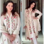 Premium Kora Cotton Embroidered lvory  FARSHI Suit