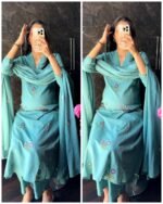 Premium Pure Cotton Embroidered Fit  -Minted Sage