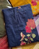 Premium Cotton Embroidered Suit -Blue
