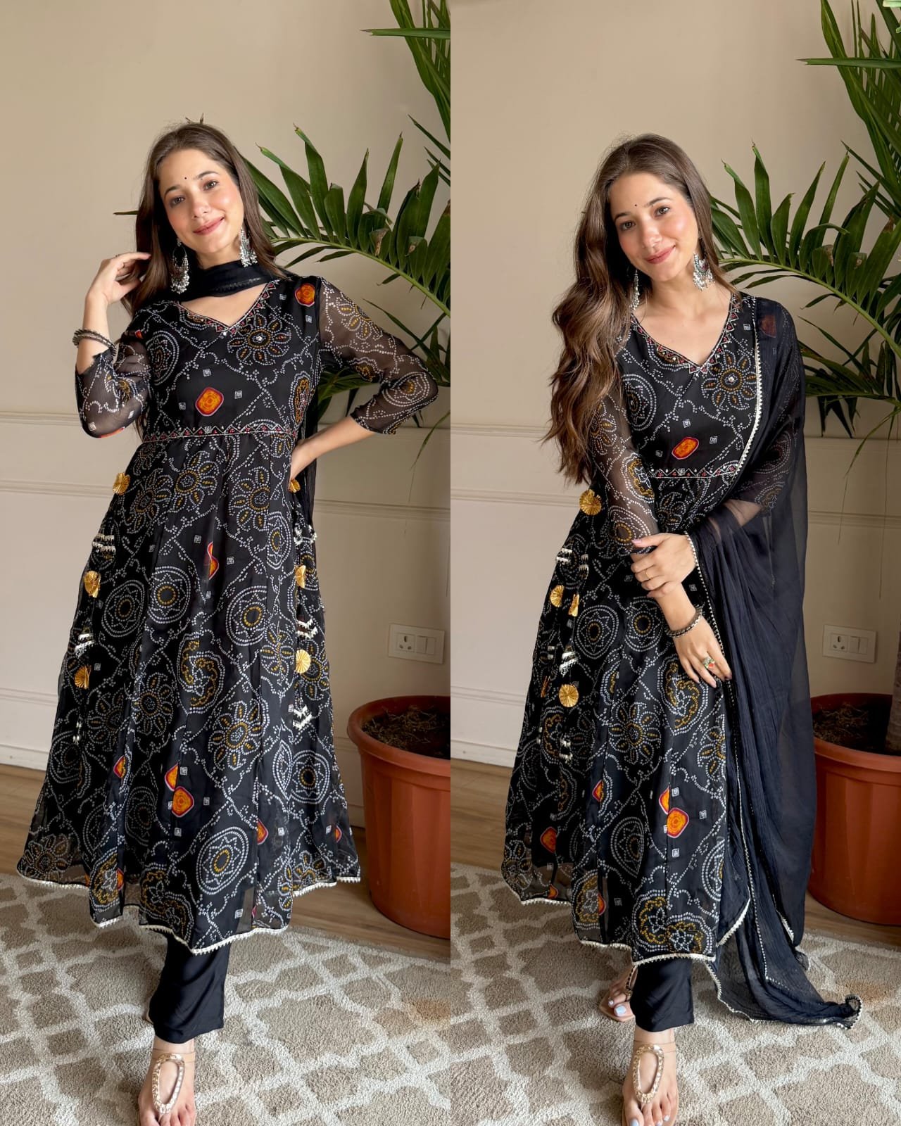 WhatsApp-Image-2026-04-02-at-18.48.42.jpeg Premium Chiffon Bandhej Anarkali - black - Image 1