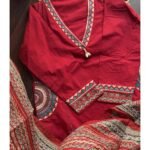 Stylish Embroidered Cotton Pocket suits -Maroon