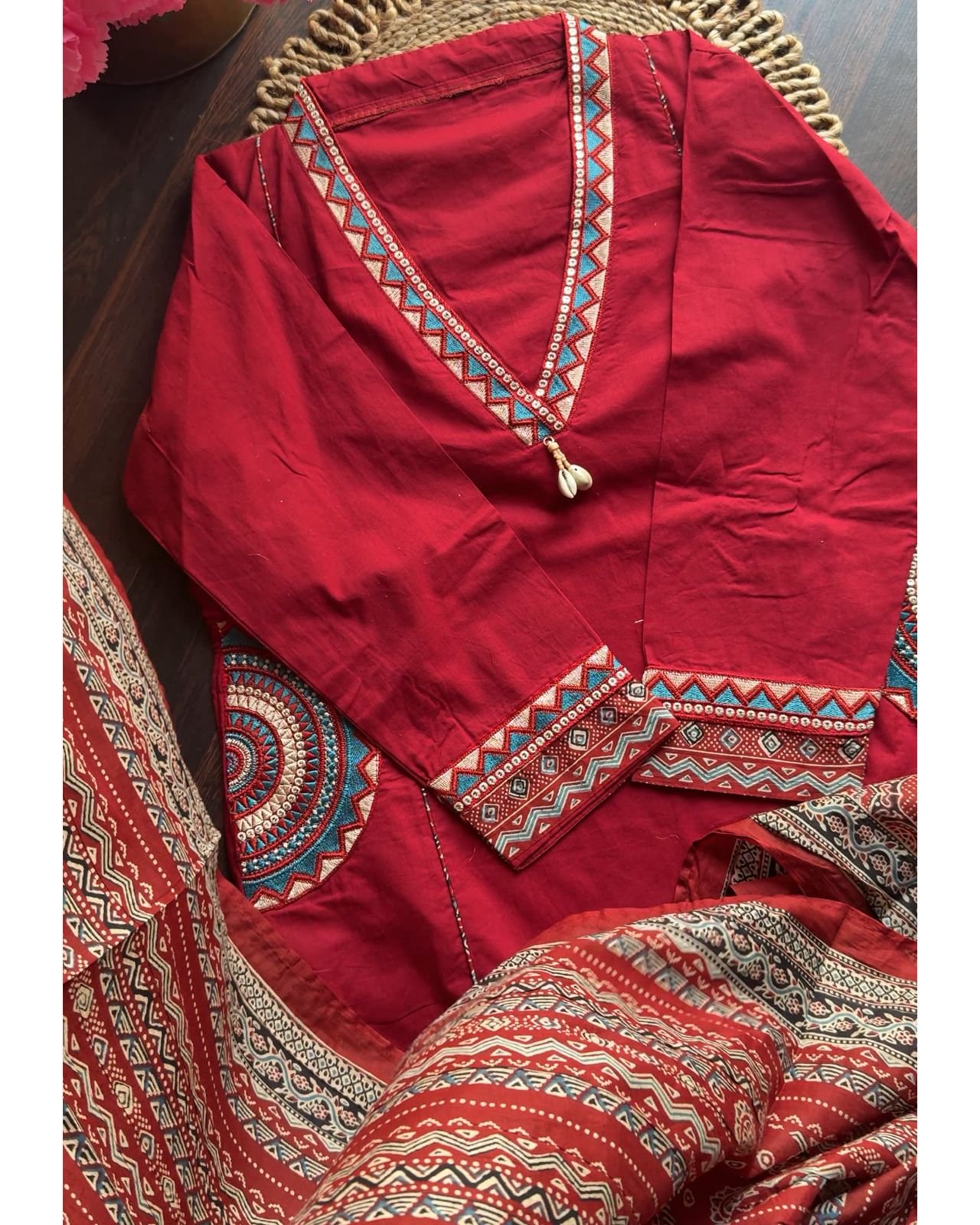 WhatsApp-Image-2026-04-02-at-19.25.22.jpeg Stylish Embroidered Cotton Pocket suits -Maroon - Image 1