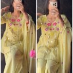 Premium Embroidered Mul Chanderi Set - lemon