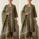 Pure Cotton Straight Fit-Olive Green