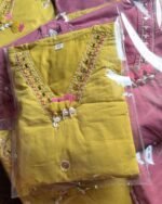 Pure Cotton Pocket Embroidered Fit -Lime