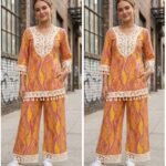 Pure Cotton Coord Set - Paisley Peach
