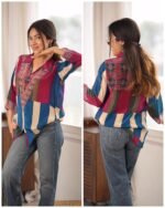 Premium Crepe Shirt -Blue - Image 3