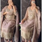 Premium Jwellery Neckline Suit - Chikoo