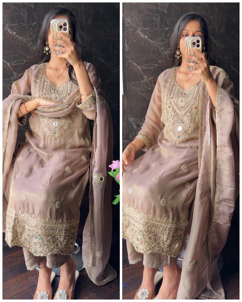WhatsApp-Image-2026-08-21-at-19.18.29.jpeg Premium Jwellery Neckline Suit - Chikoo - Image 1