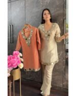 Original Glass work Crush Tissue Coord - beige - Image 2