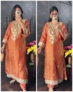 Crush silk Gotta Detailing Coord with Potli
