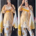Premium Cotton FARSHI floral Suit - Yellow