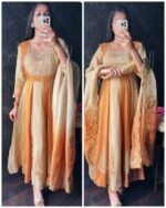 Premium Tissue Hand work Anarkali Set