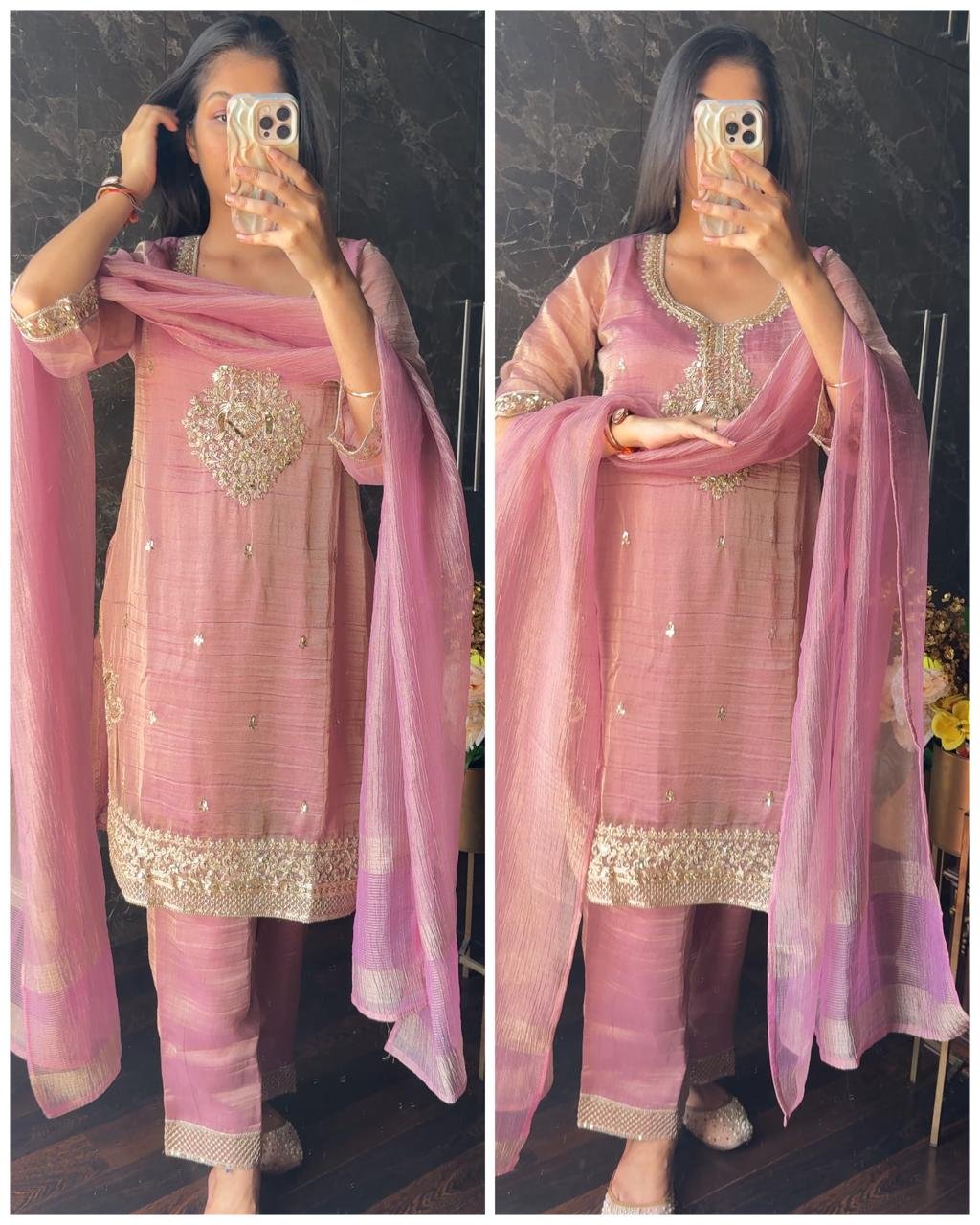 WhatsApp Image 2026-09-01 at 19.19.43 (3) Premium Crush Tissue Suit - Mauve - Image 1