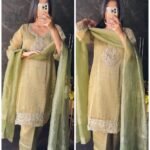 Premium Crush Tissue Suit - Olive Green
