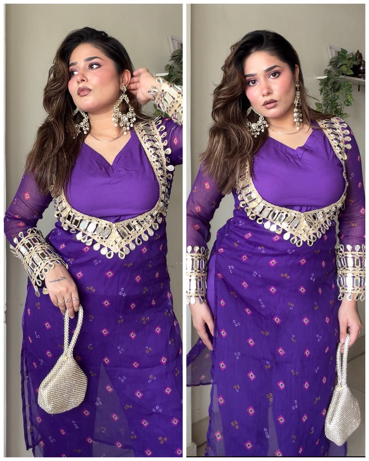 WhatsApp Image 2026-09-19 at 16.16.22 3-Piece Bustier Chiffon Set - Purple - Image 1