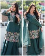 Premium Crush Handwork Suit -Teal