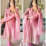 Aafreen Angrakha Anarkali -Mauve Pink