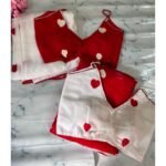Heart hand-woven saree - White