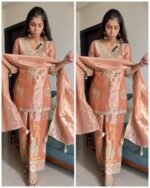 Rosé Zardozi Farshi Suit - Image 2