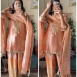 Rosé Zardozi Farshi Suit