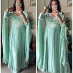 Gul-e-Noor – Green Chanderi Anarkali Set