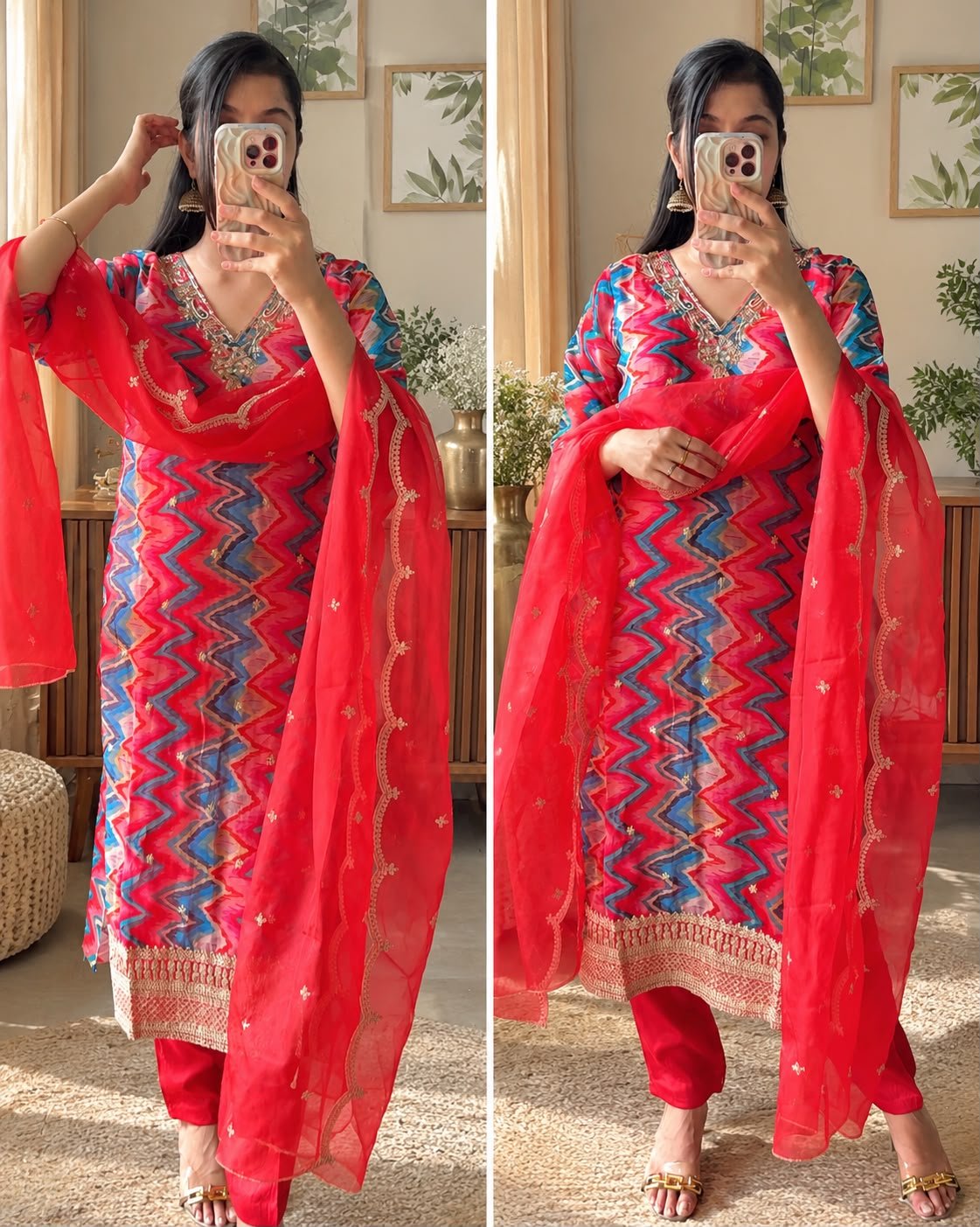 WhatsApp Image 2026-10-08 at 14.27.26 Sindoori - Pure Organza 3-Piece Suit Set - Image 1