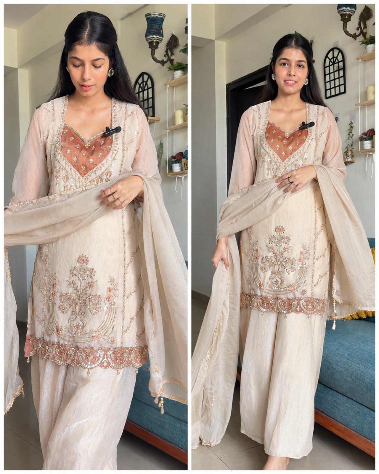 WhatsApp Image 2026-10-10 at 19.28.32 Ivory Zareen – Premium Shimmer Organza Hand-Embroidered Three-Piece Set - Image 1