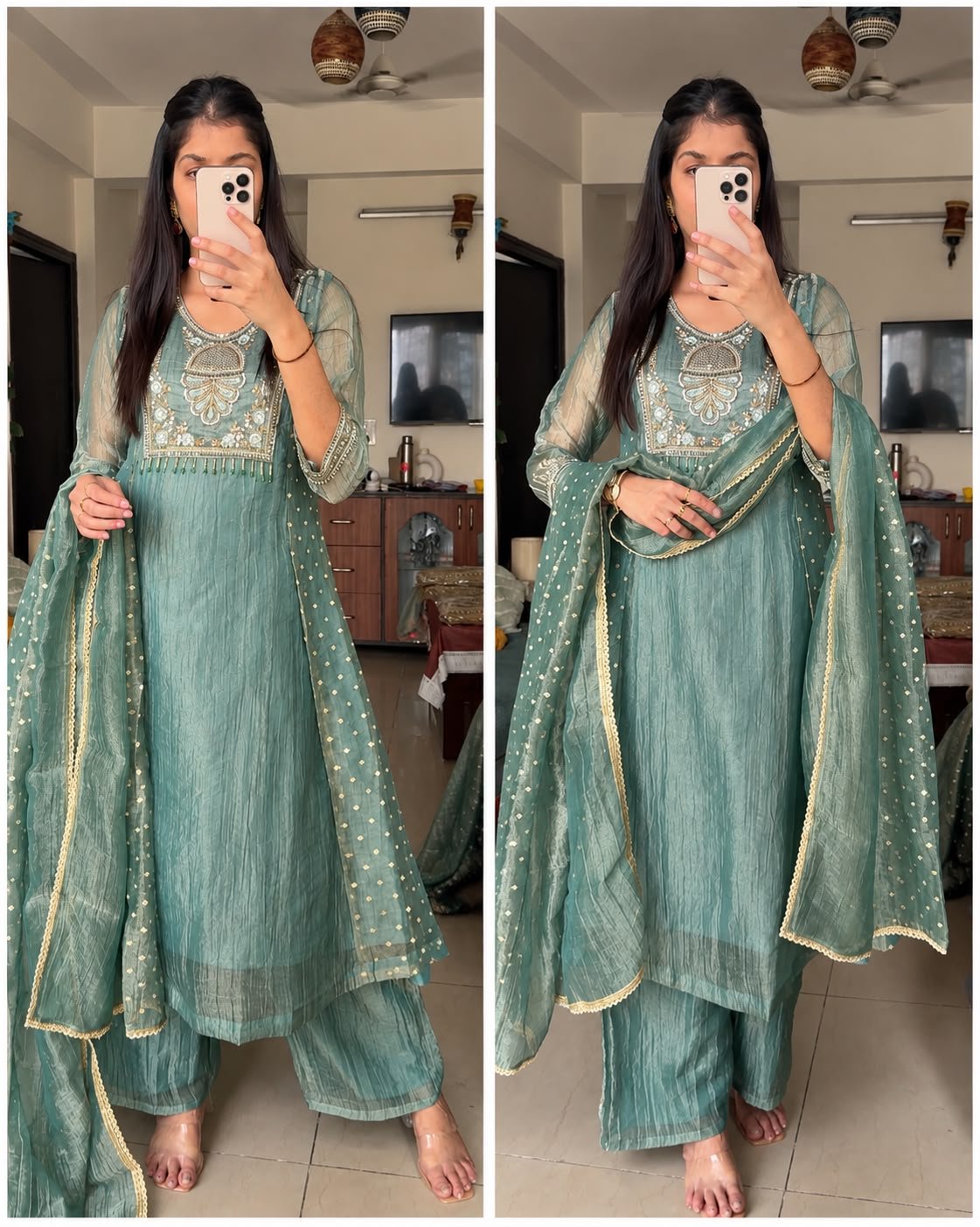 WhatsApp Image 2026-10-14 at 18.42.00 (2) Noor-e-Firoza – Premium Crush Tissue Handwork Anarkali Set - Image 1
