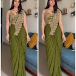 The Heena green – Luxury Pre-Draped Saree