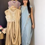 The Royal Aura Pre-Draped Saree Blue