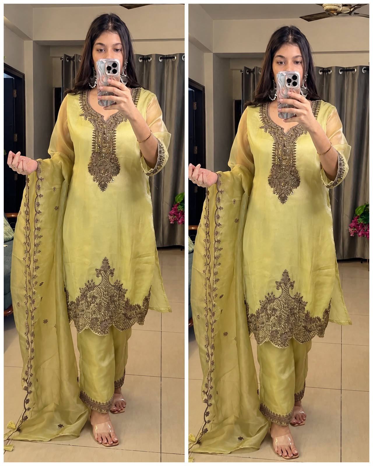 WhatsApp Image 2026-10-20 at 19.26.17 Zareen Oxidised Organza Suit Set - Image 1