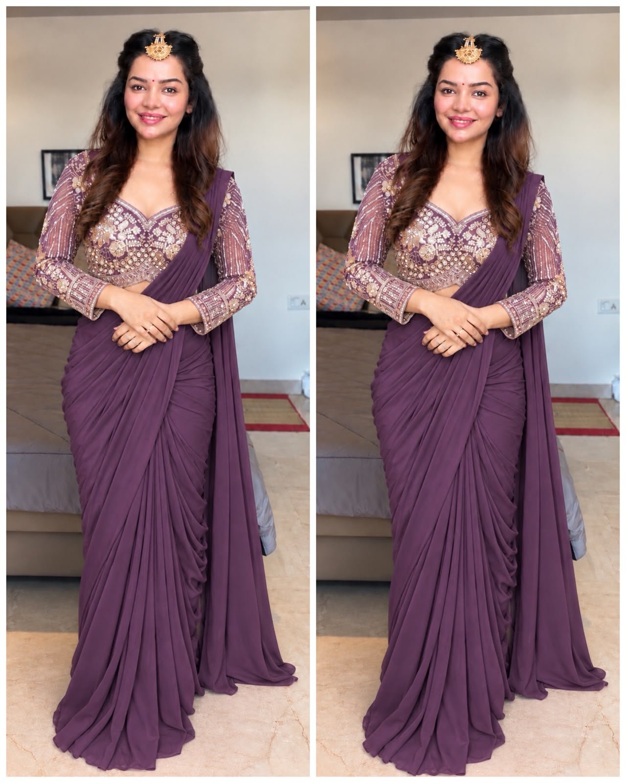 WhatsApp Image 2026-10-26 at 19.39.59 (2) Meher Smoky Plum Saree - Image 1