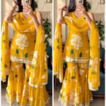 Sunehri Bloom Short sharara set